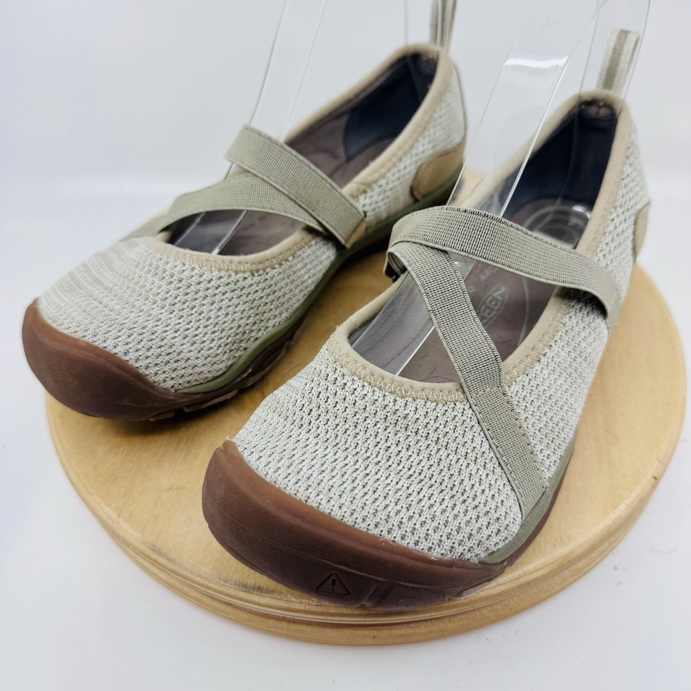 KEEN Hush Knit MJ CNX Mary Jane Flats Womens 6.5 Beige Comfort Shoes